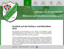 Tablet Screenshot of heimatfestverein-annaburg.de